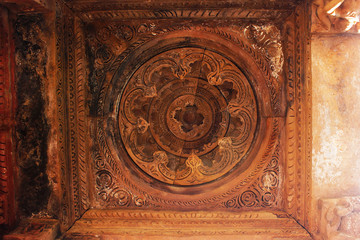 Inside view of Tomb at Vishvanatha Temple at the Western temples of Khajuraho in Madhya Pradesh