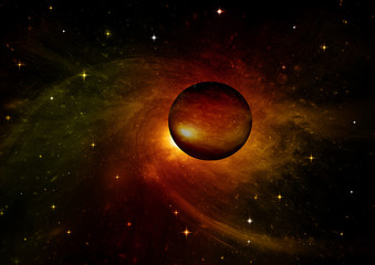 galaxy in a free space. 3D rendering