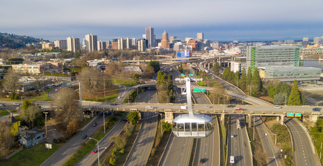 Over the Highway Portland Oregon People Mover Tram