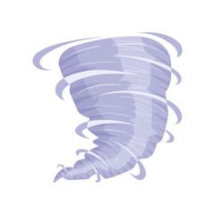 Tornado. Hurricane. Cyclone. Cartoon and flat style. Vector illustration on white background.