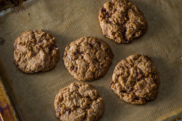 oatmeal cookies on brown craft paper