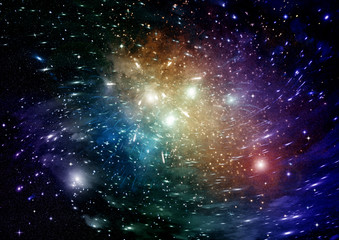 galaxy in a free space. 3D rendering