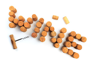 Wine corks isolated on white background .
