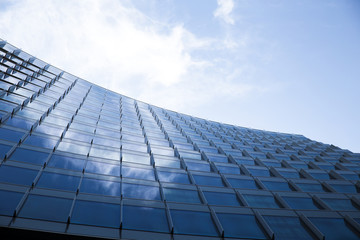 Low angle modern design glass building