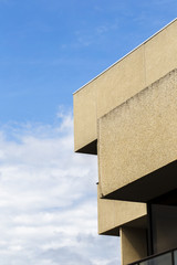 View of building with coarse plaster surface