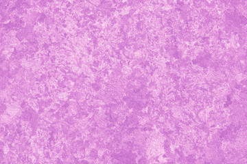 Template with pink stained paper background, abstract spotted illustration. Bright purple wall texture. Modern textured magenta banner. Mottled painted card.