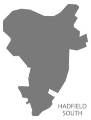 Hadfield South grey ward map of High Peak district in East Midlands England UK
