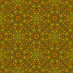 Kaleidoscope petal pattern design - seamless spiritual mosaic bohemian oriental abstract vector wallpaper