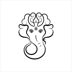 Ganesha The Lord Of Wisdom Calligraphic Style
