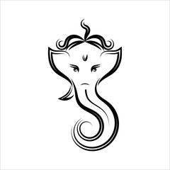 Ganesha The Lord Of Wisdom Calligraphic Style