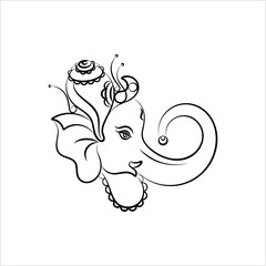 Ganesha The Lord Of Wisdom Calligraphic Style