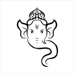 Ganesha The Lord Of Wisdom Calligraphic Style