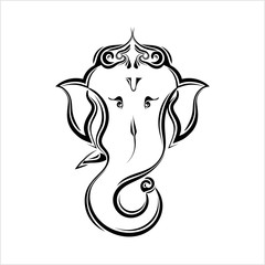 Ganesha The Lord Of Wisdom Calligraphic Style