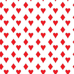 Poker card suit seamless pattern background. Can be used for wallpaper,fabric, web page background, surface texture.Abstract vector backround.