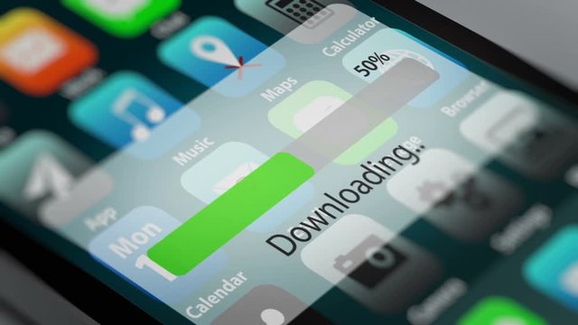 Download Process Animation on Smart Phone Screen
