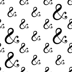 Fototapeta premium Ampersand Icon Seamless Pattern, Alphabet Ampersand Symbol Icon