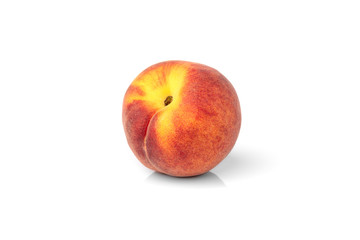 Peach isolated on white background.