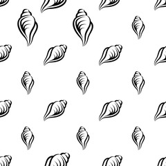 Conch A Marine Mollusc, Conch Icon Seamless Pattern