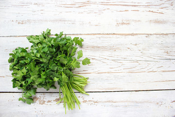Fresh organic parsley and cucumber