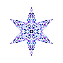 Obraz premium Abstract floral star logo template - colorful geometrical vector design element on white background