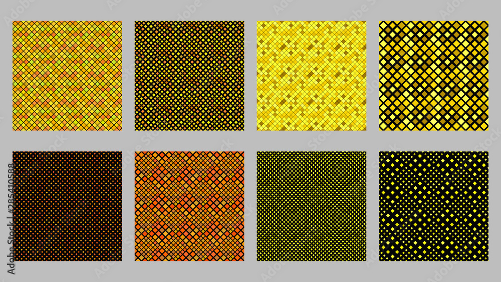 Poster geometrical square pattern background set - abstract vector graphic design from diagonal squares
