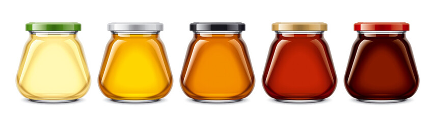 Set of Glass Jars with Honey