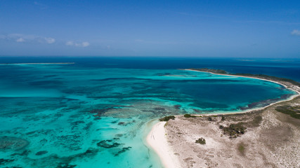 Fototapeta na wymiar Aerial View,Caribbean Sea,cayo de agua Venezuela Waterscape