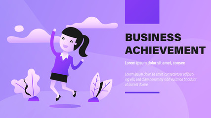 Business Achievement. Presentation Background with Concept Illustration.