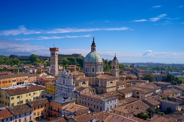 Aerial photography with drone. Church Parrocchia della Nativita di San Giovanni Battista on the...