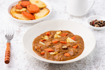 curry with potato and carrot Japan food background
