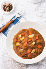 curry with potato and carrot Japan food background