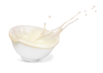 mayonnaise in a small plate on a white background. Milk sauce.