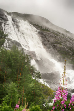 Waterfall Langfoss ( Etne) Norway