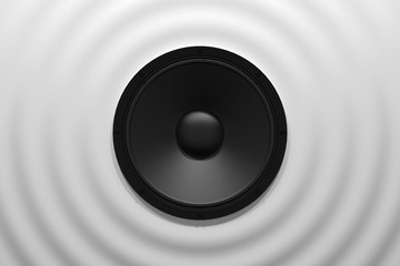 abstract sound speaker with dynamic bass waves - 3D Illustration
