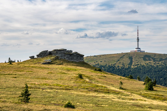 Peters stones and Praded hill with transmitter - Jeseniky hills