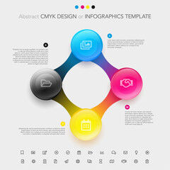 Abstract CMYK design or infographics template