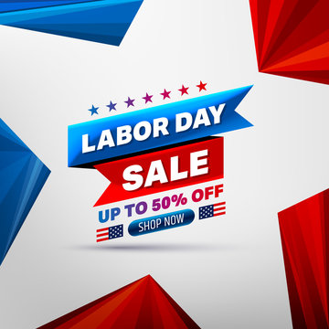 Happy Labor Day Sale 50% off poster.USA labor day celebration.Sale promotion advertising Brochures,Poster or Banner for American Labor Day.Vector illustration EPS10