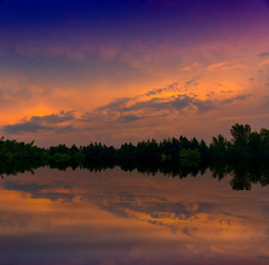 Evening on lake