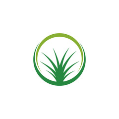 Grass logo template vector icon illustration design 