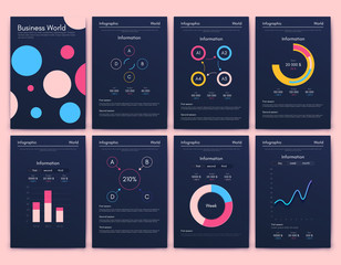Modern infographic vector concept. Business graphics brochures.