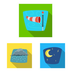 Fototapeta premium Isolated object of weather and climate logo. Collection of weather and cloud vector icon for stock.