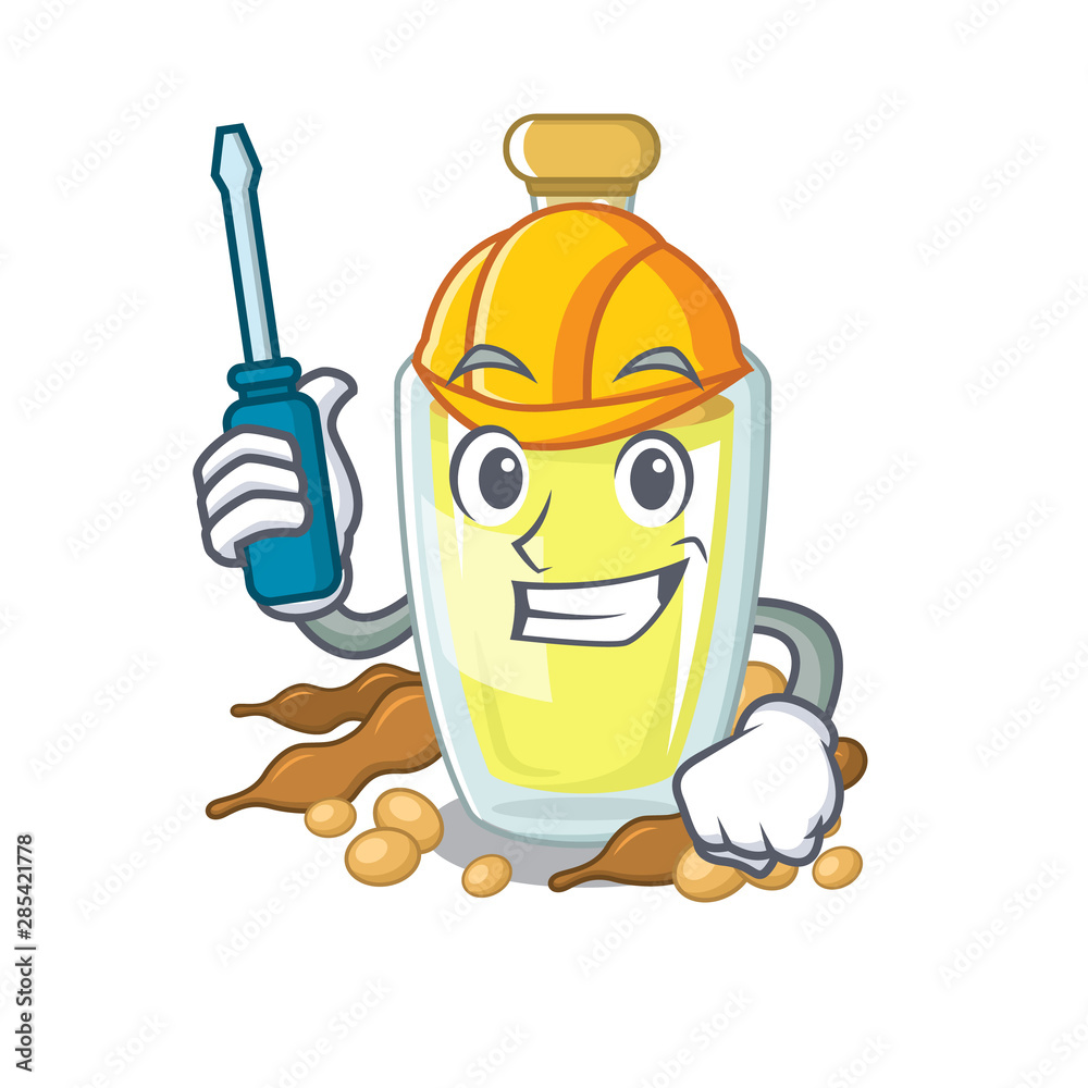 Sticker Automotive soybean oil with the character shape