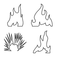 Vector illustration of blaze and campfire logo. Collection of blaze and danger vector icon for stock.