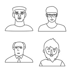 Vector illustration of fashion and haircut symbol. Set of fashion and nationality stock symbol for web.