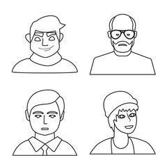 Isolated object of fashion and haircut symbol. Collection of fashion and nationality stock symbol for web.