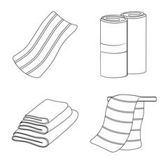 Vector design of fabric and hygiene sign. Collection of fabric and bathroom stock vector illustration.