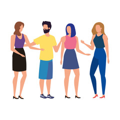 Obraz premium group of people avatars characters