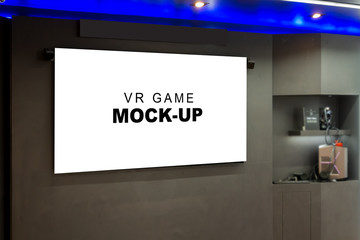 Mock up horizontal monitor VR Game in showroom