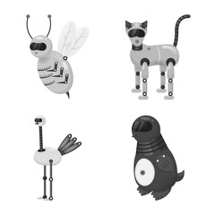 Vector design of toy and science logo. Set of toy and toy stock symbol for web.