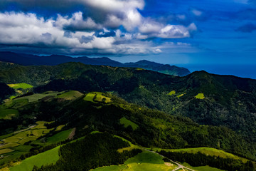 Sao Miguel - Furnas und Landschaften auf der Azoren-Insel aus der Luft